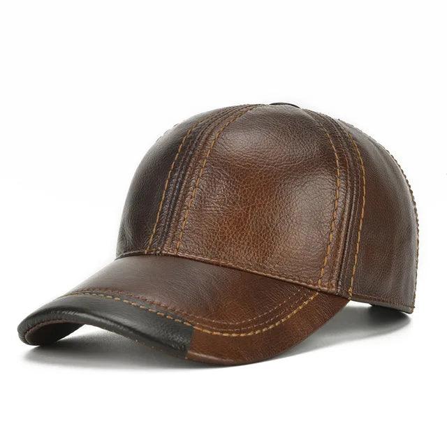 Leathernova Herren-Echtleder-Baseballmütze