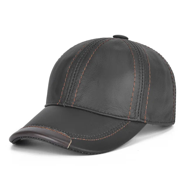 Leathernova Herren-Echtleder-Baseballmütze