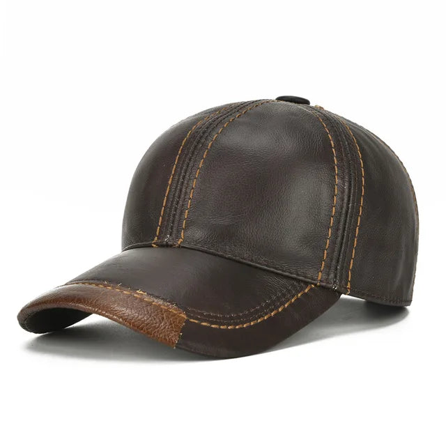 Leathernova Herren-Echtleder-Baseballmütze