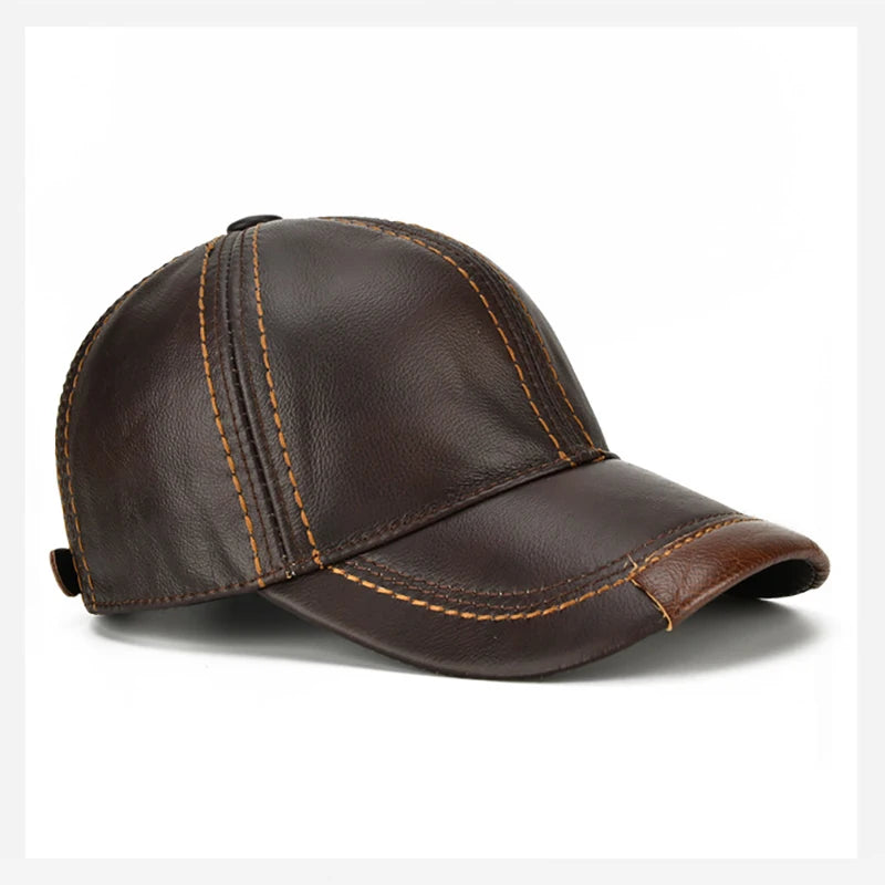 Leathernova Herren-Echtleder-Baseballmütze
