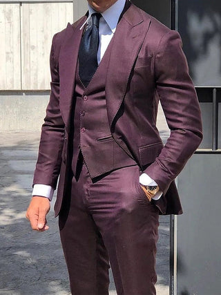 Herren Moderner Slim Fit 3-Teilig Anzug | Bequeme