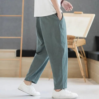 Sommer Herren Baumwolle und Leinen Hose