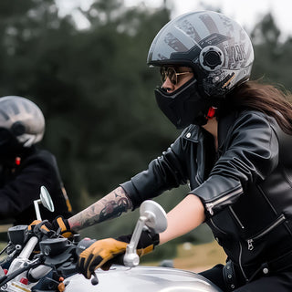 Modularer Vintage Motorradhelm Mit Doppelvisier