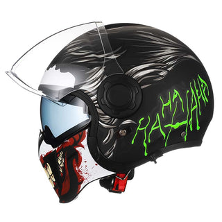 Modularer Vintage Motorradhelm Mit Doppelvisier
