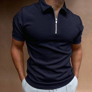 Lässiges Polo mit Reißverschluss für Herren | Kurzarm