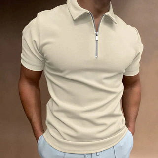 Lässiges Polo mit Reißverschluss für Herren | Kurzarm