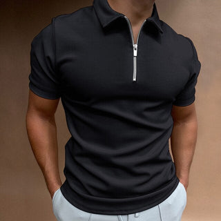 Lässiges Polo mit Reißverschluss für Herren | Kurzarm