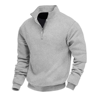 Strukturierter Pullover Mit Halbem Reißverschluss Für Herren | Langarm