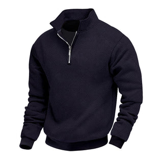 Strukturierter Pullover Mit Halbem Reißverschluss Für Herren | Langarm