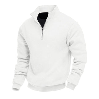 Strukturierter Pullover Mit Halbem Reißverschluss Für Herren | Langarm