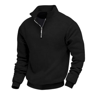 Strukturierter Pullover Mit Halbem Reißverschluss Für Herren | Langarm