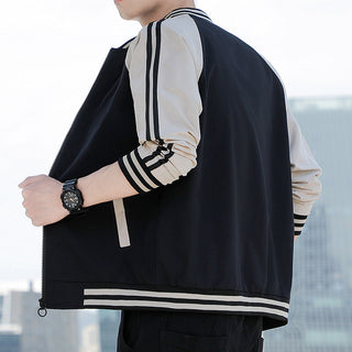 Herren Klassische Übergangsjacke mit Gestreiften Ärmeln | Entspannte Passform