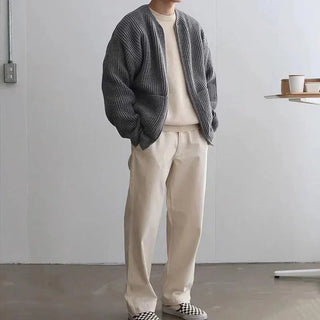 Minimalistische Herren Strickjacke | Langarm