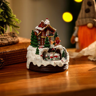Festliche Weihnachts Schneehaus mit LED-Lichtern und Musik