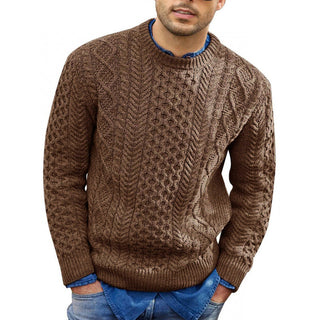 Warmer Rundhalspullover für Herren | Gestrickt