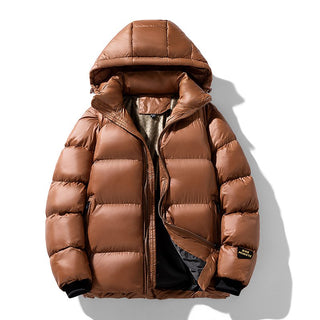 Herren Glänzende Gesteppte Regenjacke | Winter