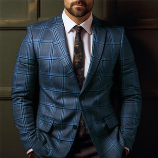 Klassischer Herren-Blazer Jacke | Karomuster