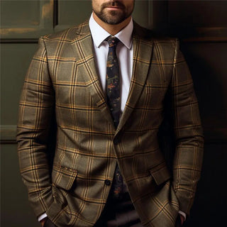 Klassischer Herren-Blazer Jacke | Karomuster