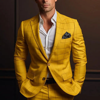 Klassischer Herren-Blazer Jacke | Karomuster