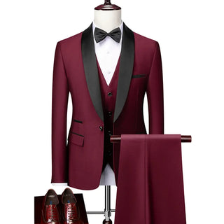 Klassischer Slim Fit Hochzeitsgastanzug für Herren | Dreiteilig