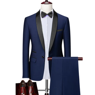 Klassischer Slim Fit Hochzeitsgastanzug für Herren | Dreiteilig