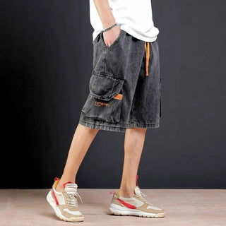 Herren Baggy Cargo Kurz Hose | mit Kordelzug