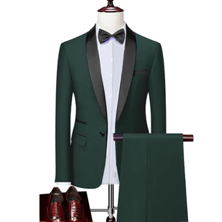Klassischer Slim Fit Hochzeitsgastanzug für Herren | Dreiteilig