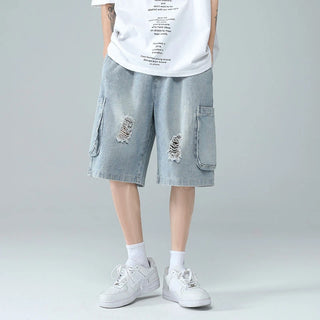 RetroFit Vintage Hip-Hop Denim Shorts