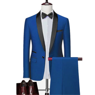 Klassischer Slim Fit Hochzeitsgastanzug für Herren | Dreiteilig