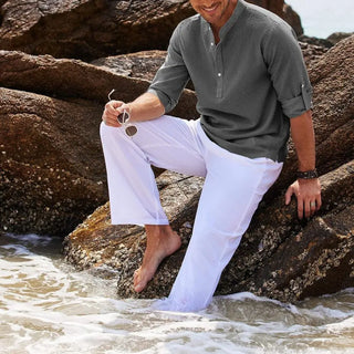 Herren Stehkragenhemd | Sommer