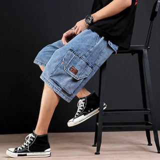 Herren Baggy Cargo Kurz Hose | mit Kordelzug