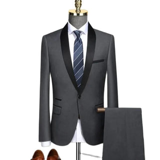 Klassischer Slim Fit Hochzeitsgastanzug für Herren | Dreiteilig