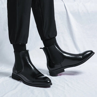 Knöchelhohe Herrenstiefel mit Kappenkappe | Slip-on