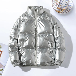 Herren Stehkragen Daunenjacke | Kordelzug