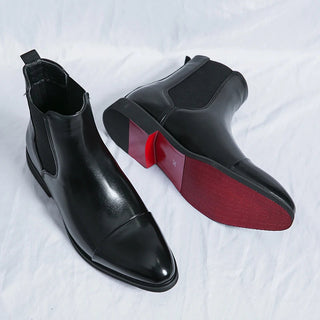 Knöchelhohe Herrenstiefel mit Kappenkappe | Slip-on