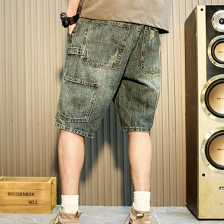 UrbanGear Herren Cargo Denim Shorts