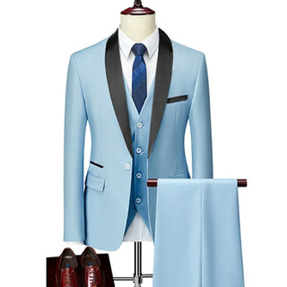 Klassischer Slim Fit Hochzeitsgastanzug für Herren | Dreiteilig