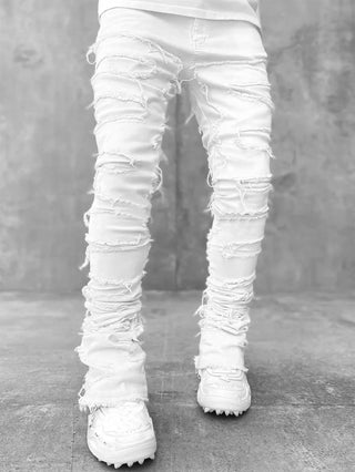 Zerrissene Baggy Jeans mit Patches für Herren | Lässig