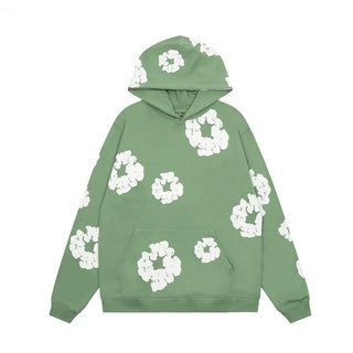 Unisex Kapuzenpulli mit Blumenmuster | Übergroß