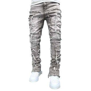 Zerrissene Baggy Jeans mit Patches für Herren | Lässig