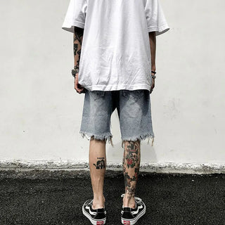 RebelWear Herren Ripped Jeans Shorts
