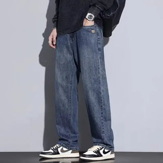 Verwaschene Baggy Jeans mit geradem Bein für Herren | Stilvoll