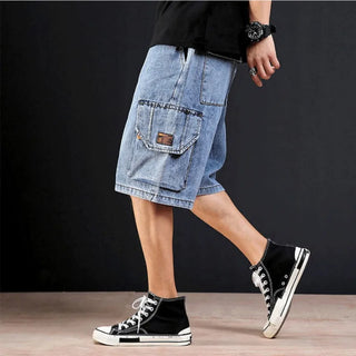 Herren Baggy Cargo Kurz Hose | mit Kordelzug