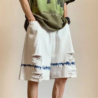 Herren Zerrissene Kurze Hosen | Baggy Passform