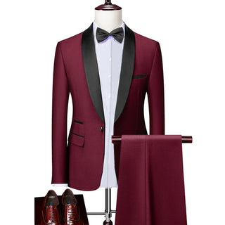 Klassischer Slim Fit Hochzeitsgastanzug für Herren | Dreiteilig
