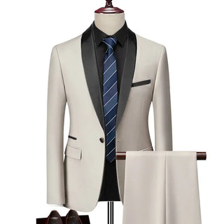 Klassischer Slim Fit Hochzeitsgastanzug für Herren | Dreiteilig