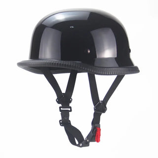 Klassischer Schwarzer Motorrad-Halbhelm