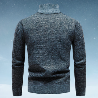 Warmer Herrenpullover Mit Halbem Reißverschluss | Rollkragen