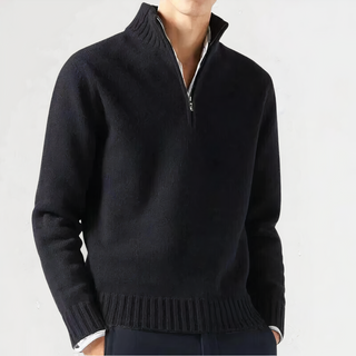 Herren Strickpullover Mit Halbem Reißverschluss | Warm