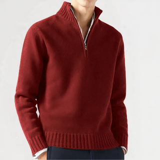 Herren Strickpullover Mit Halbem Reißverschluss | Warm